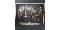 Grande photo famille antique noir et blanc